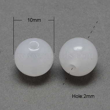 10mm White Round Acrylic Beads