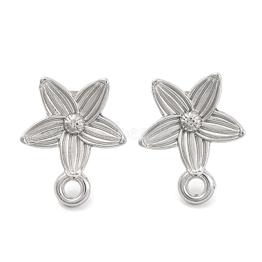 Stainless Steel Color Flower 304 Stainless Steel Stud Earring Findings