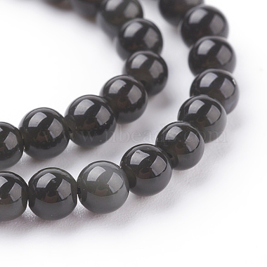 Natural Obsidian Beads Strands(X-G-G099-4mm-24)-3