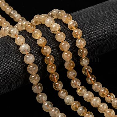 Chapelets de perles de citrine naturelle(G-O166-10-8mm)-4