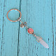 porte-clés pendentif balle en quartz rose naturel(KEYC-PW0009-03B)-1