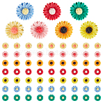 70Pcs 7 Colors Opaque Resin Cabochons, Sunflower, Colorful, 15x5mm, 10pcs/color(CRES-PH0001-03)