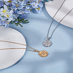 2Pcs 2 Colors 304 Stainless Steel Pendants, Flower, Golden & Stainless Steel Color, 25.5~26x22~23x3mm, Hole: 5~8x3~7.5mm, 1pc/color(STAS-LP0004-32)
