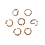 304 Stainless Steel Open Jump Rings, Ion Plating(IP), Rose Gold, 4x0.6mm, Inner Diameter: 2.8mm, 22 Gauge(STAS-M235-02A-RG)