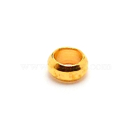 Brass Crimp Beads, Rondelle, Nickel Free, Golden, 4x2mm, Hole: 2.5mm, about 500pcs/bag(KK-WH0047-10A-06)