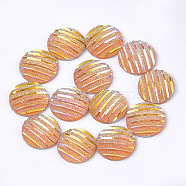 Resin Cabochons, Flat Round, Goldenrod, 12x3~3.5mm(CRES-T012-05D)
