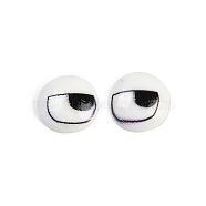 Flat Round Cartoon Resin Cabochons, Eye, 13x4mm(CRES-Q009-01C)