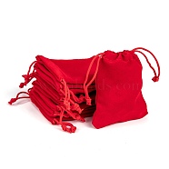 Rectangle Velvet Pouches, Gift Bags, Red, 9x7cm(TP-R002-7x9-04)