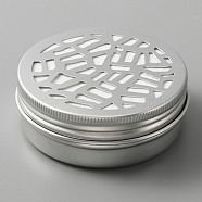 Aluminium Shallow Round Candle Tins, with Hollow Lids, Empty Tin Storage Containers, Spider Web Pattern, 7.05x2.65cm, Inner Diameter: 6.4X2.4cm(AJEW-WH0312-58D)