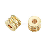 Brass Beads, Nickel Free, Column, Real 14K Gold Plated, 6x5mm, Hole: 2mm(KK-N259-32)