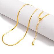 925 Sterling Silver Snake Chain Necklaces, Golden, 15.47 inch(39.3cm)(NJEW-P300-01B-G)