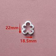 Christmas Plastic Molds, Clay Cutters, Clay Modeling Tools, for Earring Making, Gingerbread Man, 2.2x1.85cm(PW-WGF751F-02)