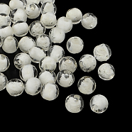 Handmade Luminous Lampwork Beads, Round, White, 8mm, Hole: 1mm(LAMP-R125-8mm-01)