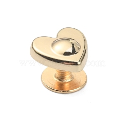 Alloy Screwback Stud Rivets, Heart Shape Metal Decration for Belt Clothes Purse Jewelry, Light Gold, 1x1x0.8cm(FIND-WH0127-74KCG)