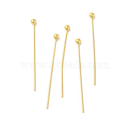 304 Stainless Steel Ball Head Pins, Real 18K Gold Plated, 30x0.5mm, Head: 2mm(STAS-K285-03J-G)