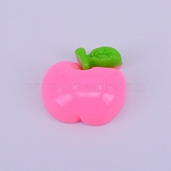 Resin Cabochon, Apple, Pink, 16.5x17.5x6.5mm(RESI-WH0009-48)