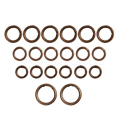 Alloy Spring Gate Rings, Cadmium Free & Lead Free, Antique Bronze, 24.5~41x4~5mm, 20pcs/box(AJEW-SZ0001-43)