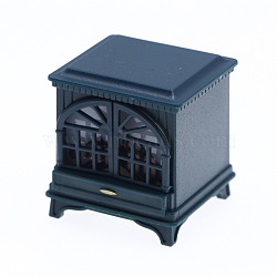 Resin Fireplace Mini Model, Micro Landscape Dollhouse Accessories, Pretending Prop Decorations, Black, 40x38x42mm(PW-WG4499F-01)