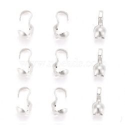 Iron Bead Tips, Calotte Ends, Clamshell Knot Cover, Silver Color Plated, Size: about 9mm long, 3mm wide, 3mm inner diameter, hole: about 1.5mm(E038-S)