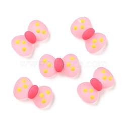 Translucent Frosted Resin Cabochons, Imitation Jelly, Bowknot, Pink, 13x22x6mm(CRES-A049-04A)