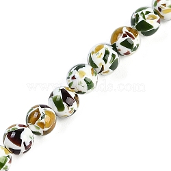 Synthetic Amber Beads Strands, Round, Green, 8mm, Hole: 1.2mm, about 50pcs/strand, 15.75''(40cm)(G-M199-A04-03)