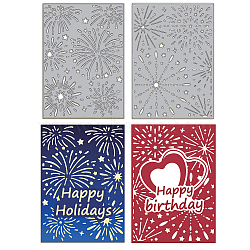 Firework Carbon Steel Cutting Dies Stencils, for DIY Scrapbooking, Photo Album, Decorative Embossing Paper Card, Stainless Steel Color, Rectangle, 140x100x0.8mm, 2pcs/set(DIY-WH0309-1479)