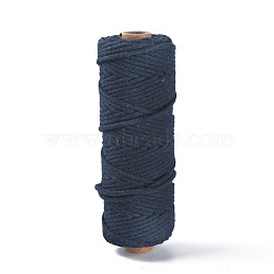 Cotton String Threads, Macrame Cord, Decorative String Threads, for DIY Crafts, Gift Wrapping and Jewelry Making, Midnight Blue, 3mm, about 54.68 yards(50m)/roll(OCOR-T001-01-08)