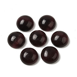 Cat Eye Cabochons, Half Round, Coconut Brown, 16x6.8mm(G-H301-02B)