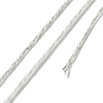 20M Polycotton Braided Cord, Flat, for DIY Jewelry Making, Medium Aquamarine, 2x0.7mm, about 21.87 Yards(20m)/Roll