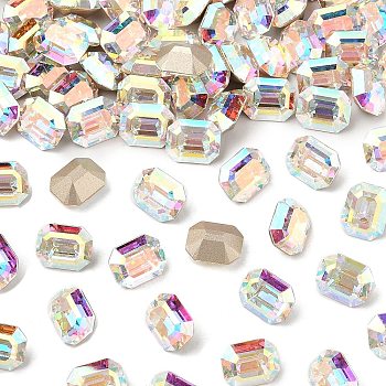 Preciosa&reg MAXIMA Crystal Fancy Stones, Czech Crystal, 435 34 222 Octagon, Dura Foiling, 00030 200 Crystal AB, 10x8mm