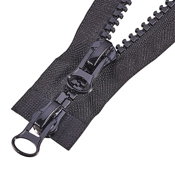 BENECREAT Garment Accessories, Zip-fastener Components, Nylon and Resin Open End Zipper, Black, 82.5x3.5x1.25cm