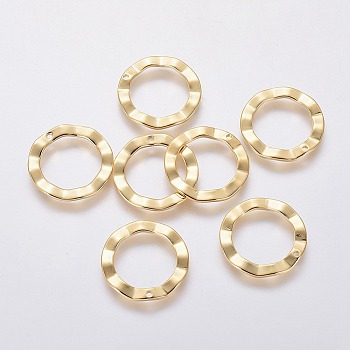 201 Stainless Steel Pendants, Ring, Golden, 18x1mm, Hole: 1mm, Inner Diameter: 13mm