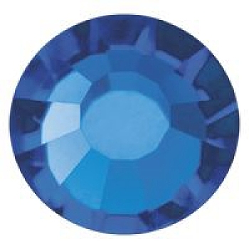 Preciosa&reg Crystal Hotfix Flatback Stones, Czech Crystal, Round(438 11 612 Chaton Rose VIVA 12 &reg), 60310 Capri Blue, SS6(1.9~2.1mm)