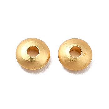 Rack Plating Brass Beads, Donut, Matte Gold Color, 4x1.5mm, Hole: 1.2mm