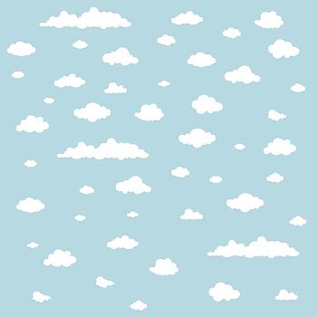 PVC Wall Stickers, for Wall Decoration, Cloud Pattern, 300x900mm