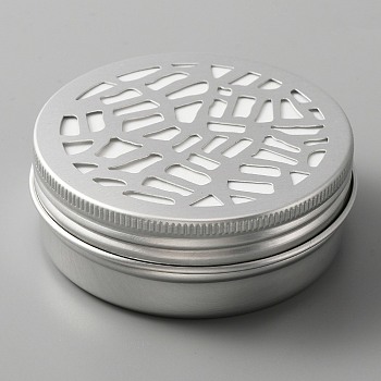 Aluminium Shallow Round Candle Tins, with Hollow Lids, Empty Tin Storage Containers, Spider Web Pattern, 7.05x2.65cm, Inner Diameter: 6.4X2.4cm