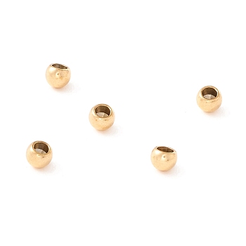 Ion Plating(IP) 202 Stainless Steel Beads, Half Drilled, Round, Golden, 3x2.5mm, Half Hole: 1.6mm