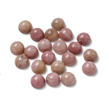 Natural Rhodonite Cabochons, Half Round, 5x2.5mm