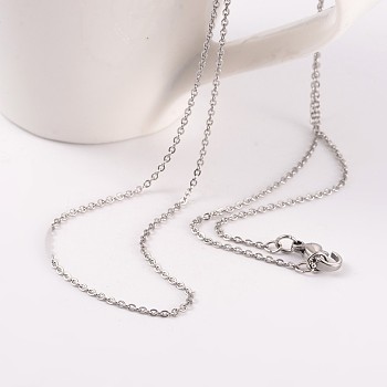 Tarnish Resistant 304 Stainless Steel Cable Chain Necklaces, with Lobster Claw Clasps, Stainless Steel Color, 27.5 inch(70cm)