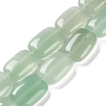 Natural Green Aventurine Beads Strands, Rectangle, 14~15x10~11x5~5.5mm, Hole: 1~1.2mm, about 28pcs/strand, 16.02 inch(40.7cm)