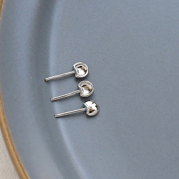 Brass Mouse Ear Head Pins, for Baroque Pearl Making, Platinum, 12.5x5mm