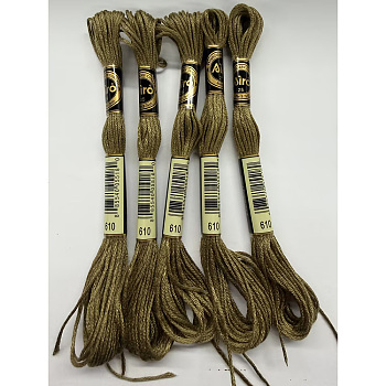 Polyester Embroidery Floss, Cross Stitch Threads, Sienna, 1mm, about 8.75 Yards(8m)/Bundle