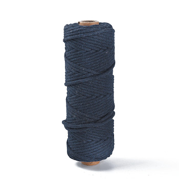 Cotton String Threads, Macrame Cord, Decorative String Threads, for DIY Crafts, Gift Wrapping and Jewelry Making, Midnight Blue, 3mm, about 54.68 yards(50m)/roll