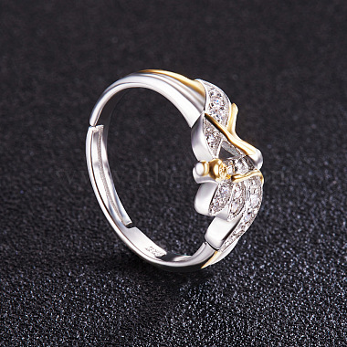 SHEGRACE Creative Design Rhodium Plated 925 Sterling Silver Finger Ring(JR190A)-3