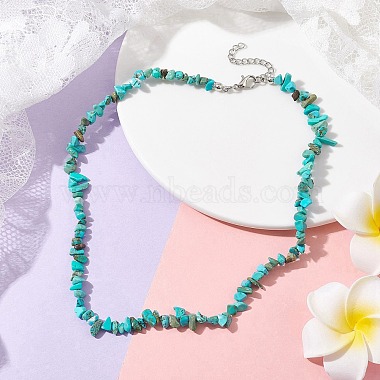 Natural Howlite Chip Beaded Necklace(NJEW-JN04615-07)-2