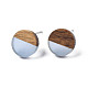 Transparent Resin & Walnut Wood Stud Earrings(EJEW-N017-008-A01)-2