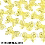 275Pcs Transparent Acrylic Beads, Bowknot, Champagne Yellow, 14x18x4.5mm, Hole: 2mm(TACR-YW0003-28E)