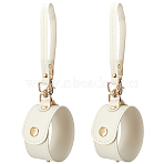 PU Leather Band Hat Scarf Clips, with Alloy Clasp, White, 239x37x5.5mm(AJEW-WH20054-004D)