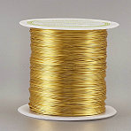 Round Copper Beading Wire for Jewelry Making, Long-Lasting Plated, Wheat, 22 Gauge, 0.6mm, about 59.05 Feet(18m)/roll(YS-TAC0004-0.6mm-11)