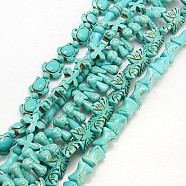 Synthetic Turquoise Beads, Dyed, Mxed Shape, Turquoise, 11x6x3.5mm, hole: 1mm, 16~17 inch, 21~142pcs/strand, 16~37strands/kg(TURQ-E016-A)